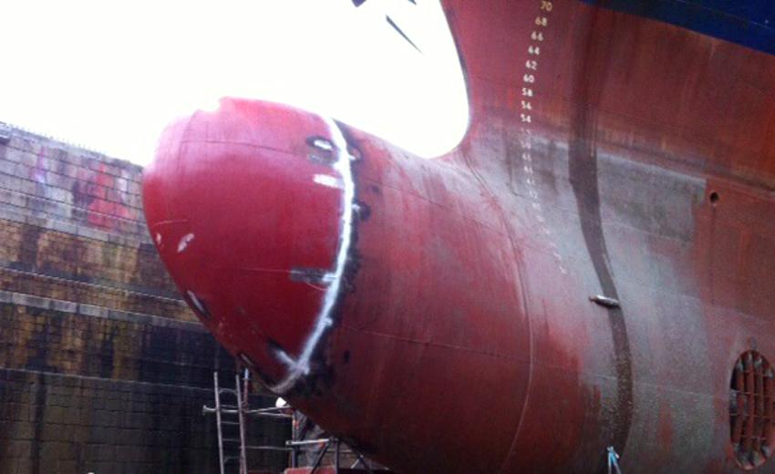 Fabrication of new bulbous bow for vessel �Wave Sentinel�